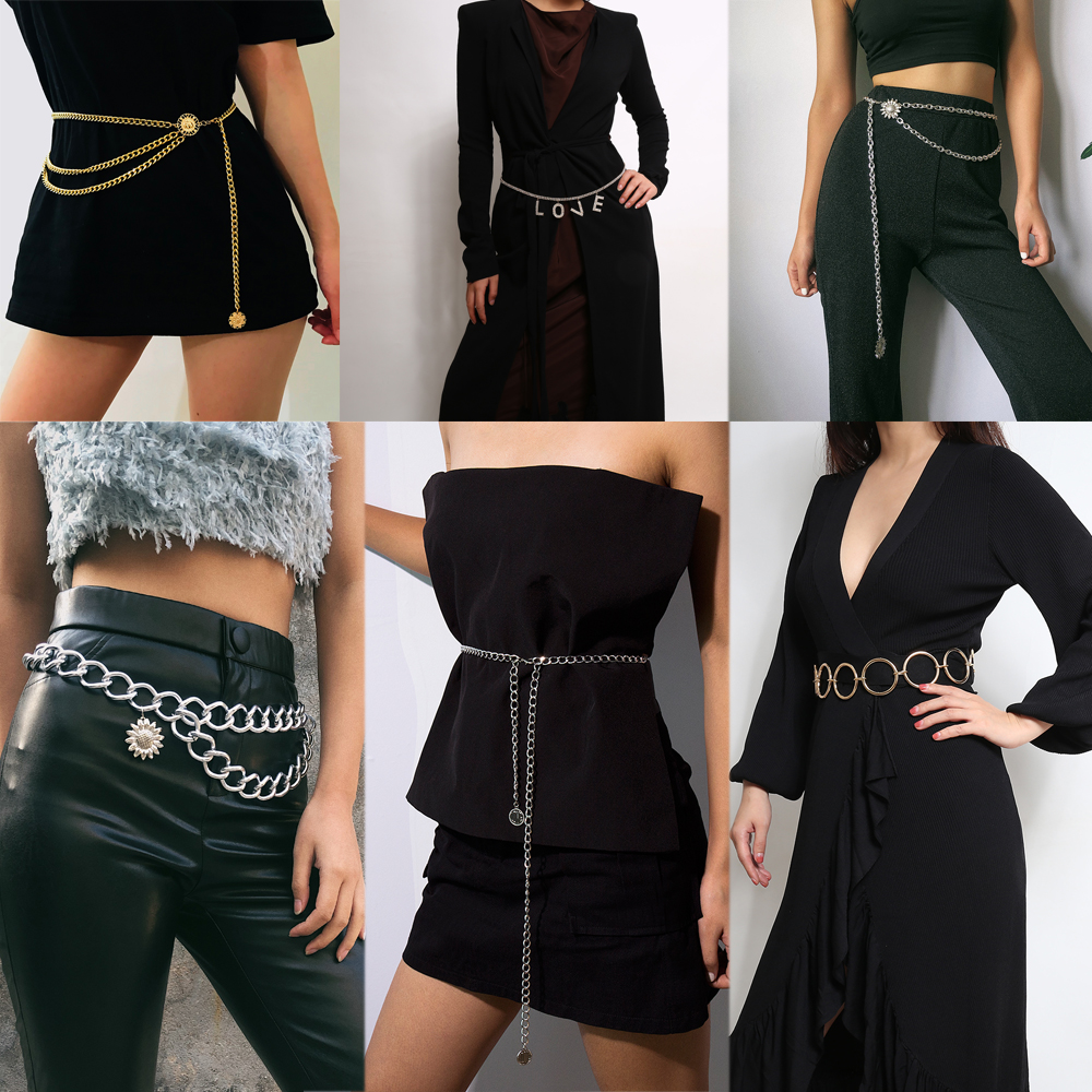 Dây Thắt Lưng Nhiều Vòng Phối Tua Rua Thời Trang Cá Tính Cho Nữ