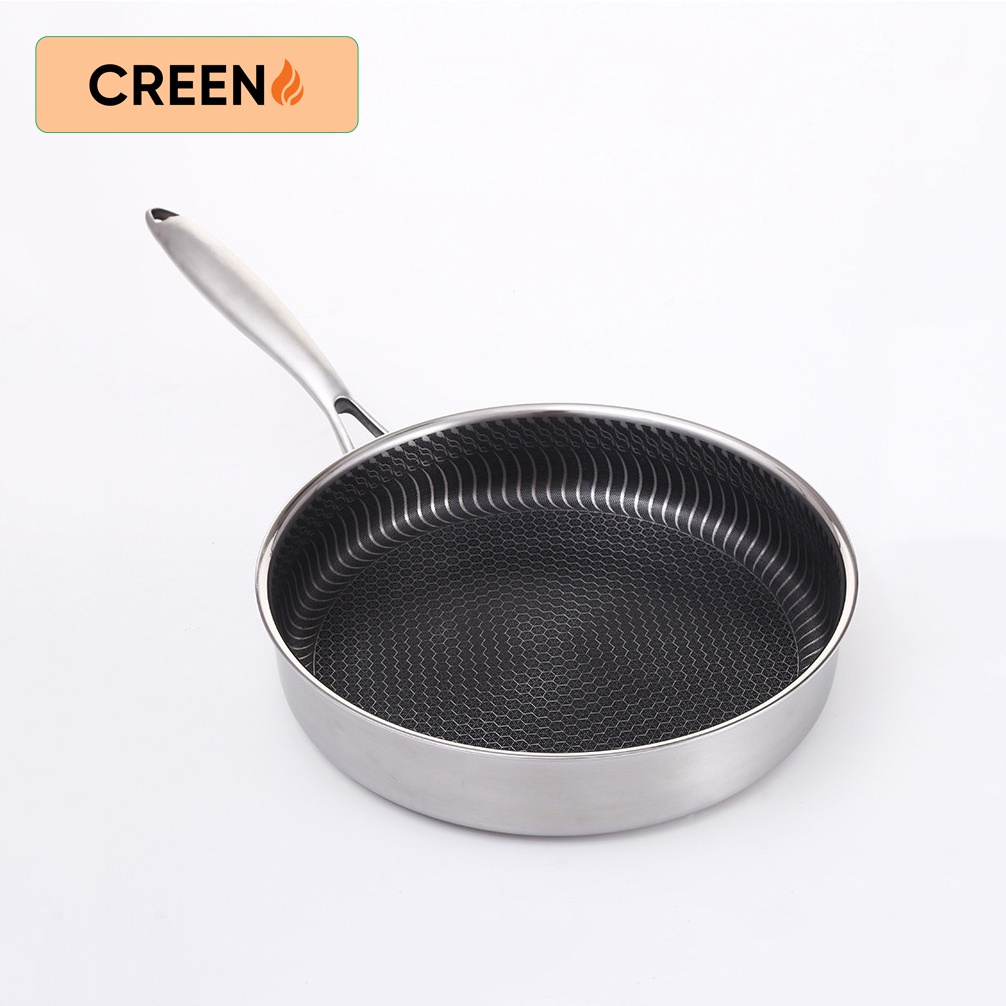 Chảo chống dính Creen - vân tổ ong rán không tốn mỡ, dùng bếp từ