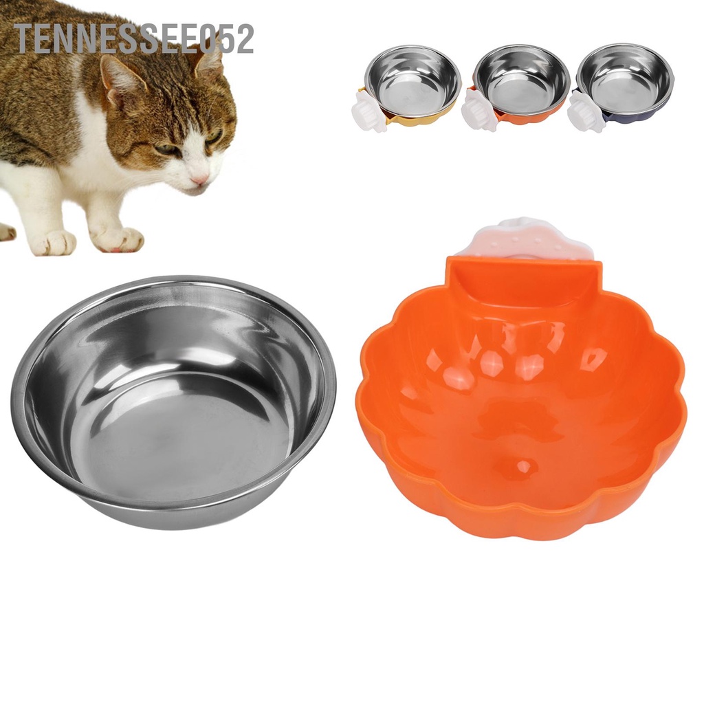 Tennessee052 Chó cho ăn bằng thép không gỉ có thể tháo rời Hình dạng bí ngô Treo chó Bát mèo Chim Guinea Pigs