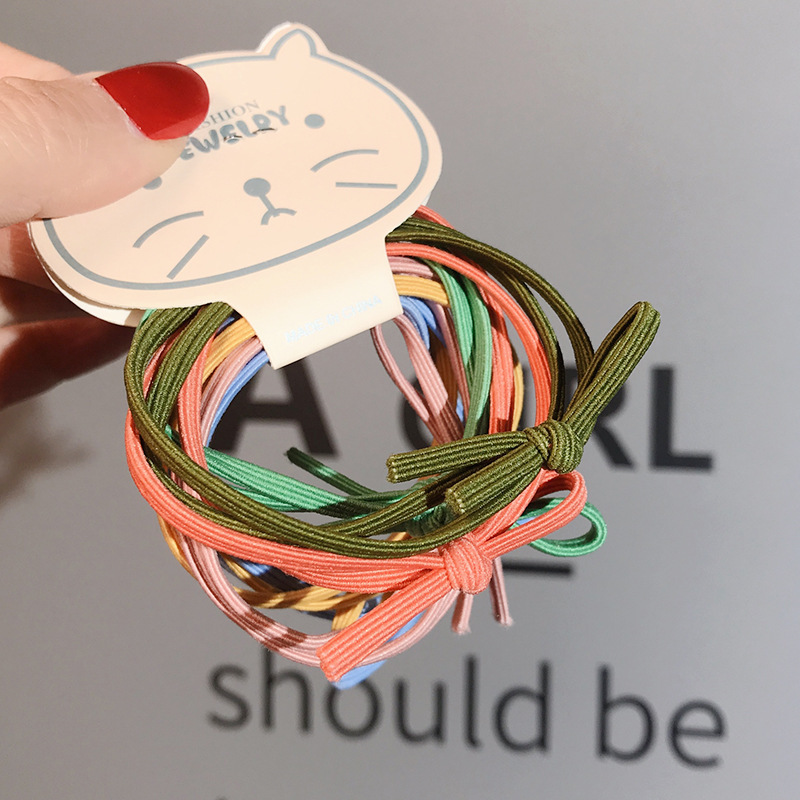 Set 6 Dây Buộc Tóc Thắt Nơ Xinh Xắn Dành Cho Nữ