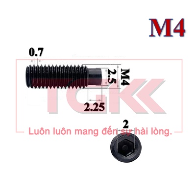 Vít trí đầu trụ thép đen M4