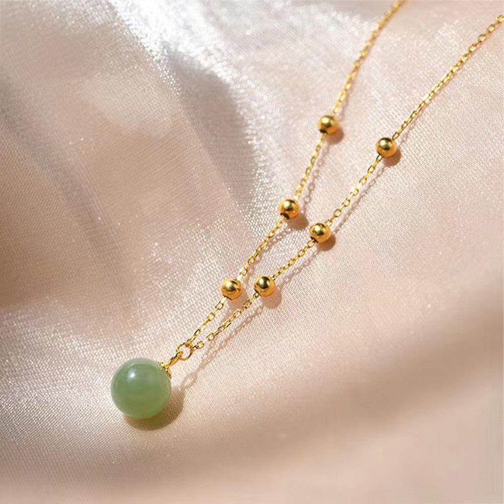 FORBETTER Vòng Cổ Choker Chất Liệu Thép Titan Đính Hạt Đơn Giản Phong Cách Trung Hoa Cổ Điển Cho Nữ