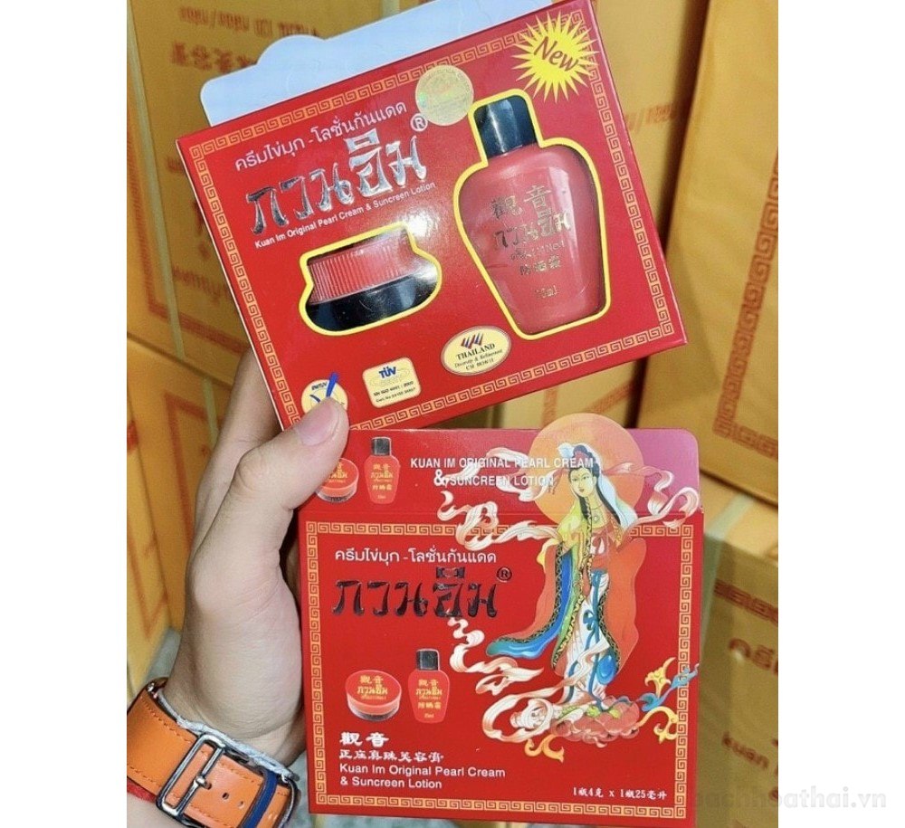 Set 2 in 1 kem sâm cô tiên và lotion chốnǥ nắng Kuan Im Thái Lan