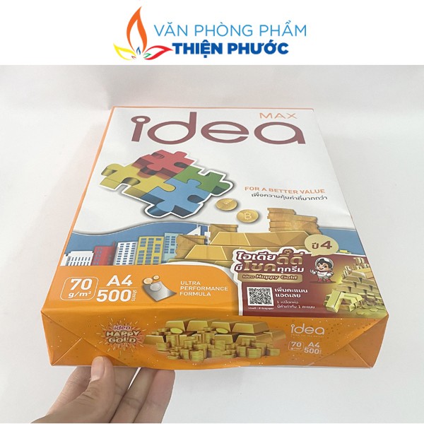 Giấy in A4 Idea 80gsm dày 500 tờ nhập khẩu Thái Lan THIỆN PHƯỚC