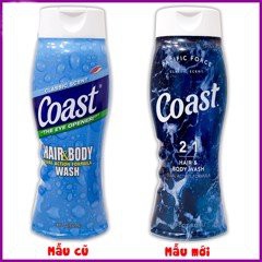 DẦU GỘI TẮM NAM 2 IN 1 COAST HAIR & BODY WASH CLASSIC SCENT CỦA MỸ 532ML