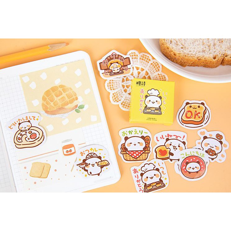 Bộ 46 Sticker Đầu Bếp Gấu E104