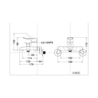 Vòi hoa sen tắm Caesar S493C