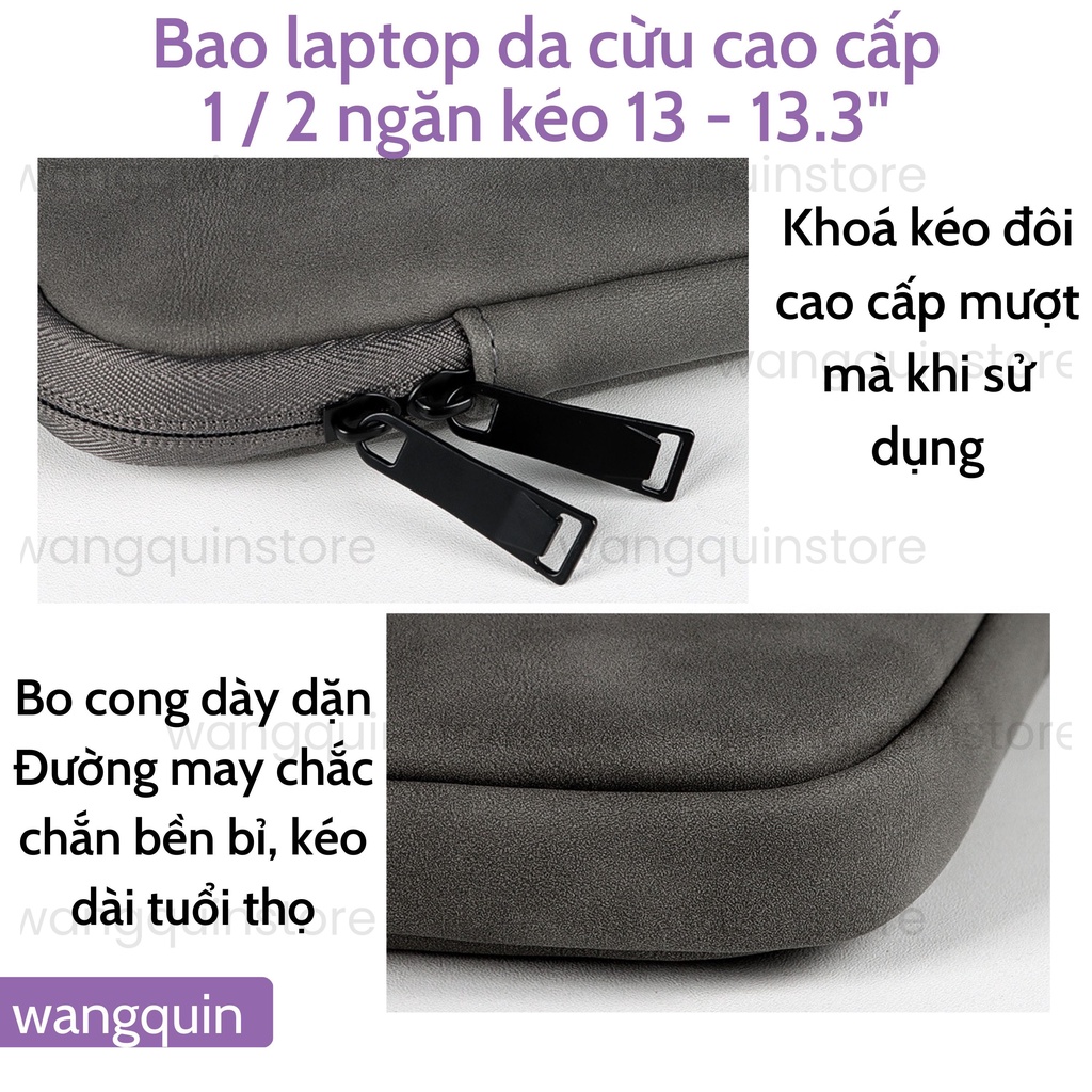 Sẵn VN- Túi chống sốc laptop máy tính 13 13.3 14 inch 1/2 ngăn không thấm nước, chống sốc bảo vệ laptop - bao laptop dày