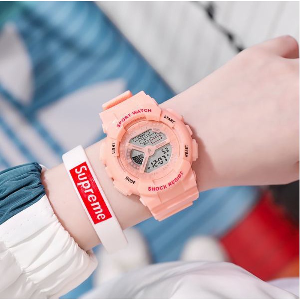 Đồng Hồ Điện Tử Đeo Tay Họa Tiết Hoạt Hình One Piece Naruto Màu Bạc Đạn Chống Thấm Nước Phong Cách Anime Dành Cho Học Sinh