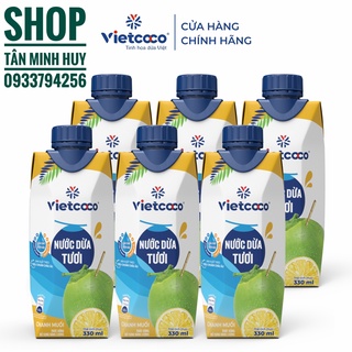 Combo 6 hộp nước dừa tươi vị chanh muối vietcoco 330ml