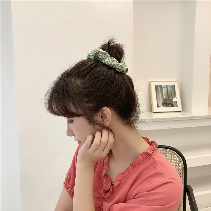 Dây buộc tóc họa tiết hoa phong cách Pháp retro xinh xắn thời trang dành cho nữ