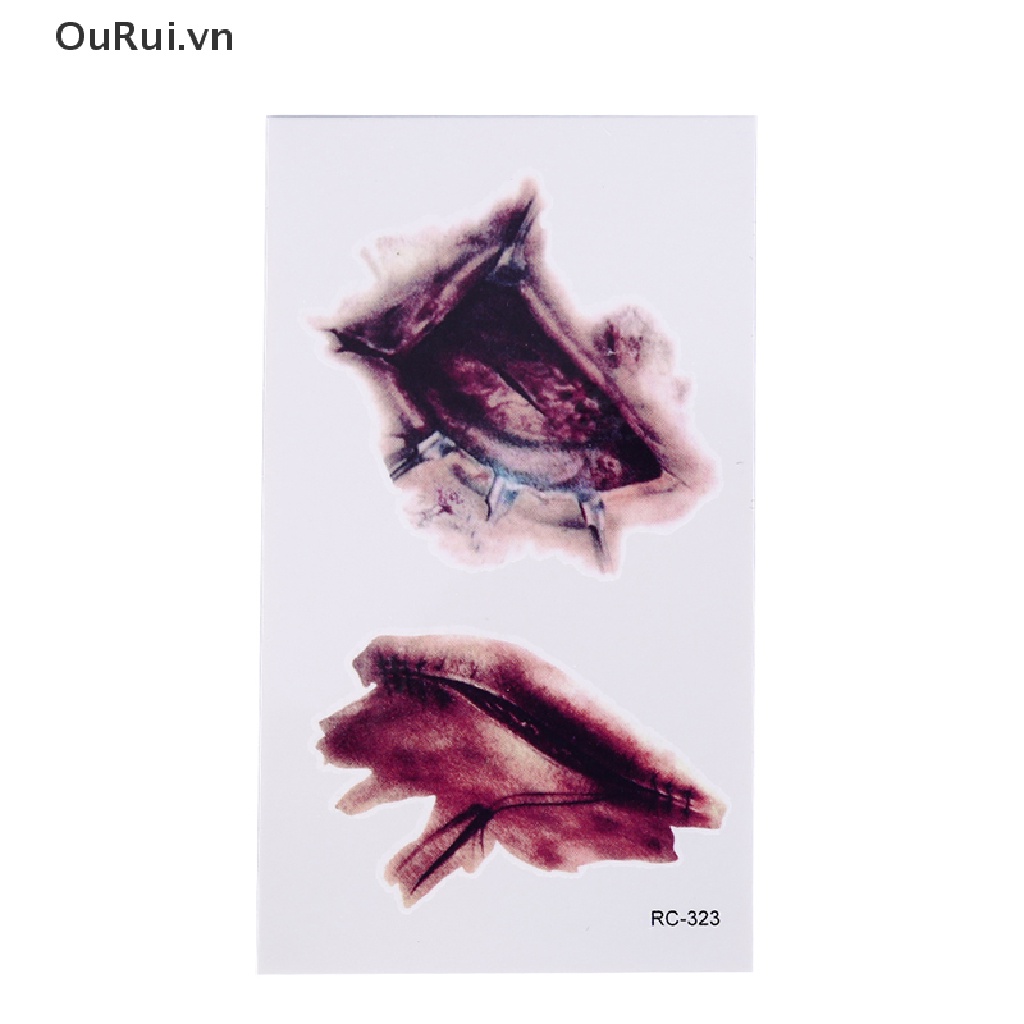 Bộ 5 Hình Xăm Dán Vết Thương Kinh Dị Dùng Hóa Trang halloween