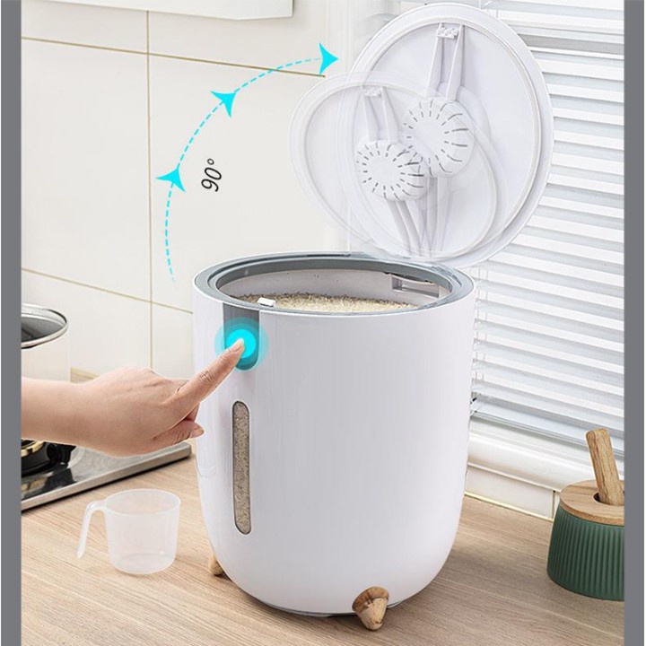 THÙNG GẠO ĐA NĂNG AN TOÀN CHỐNG ẨM MỐC 10KG HÌNH TRỤ-HÀNG LOẠI TỐT
