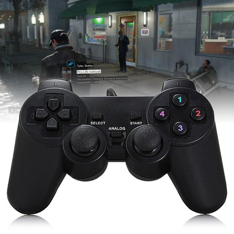 XẢ KHOBộ 2 Tay cầm chơi game cho PC/Laptop cổng USB đen (có gạt Analog và không có độ trễ)