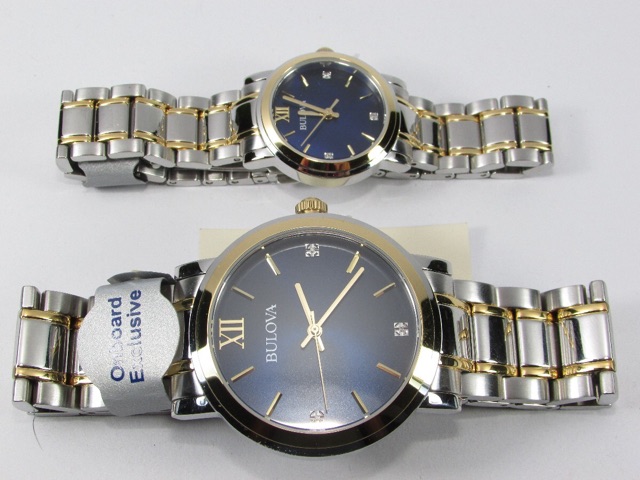 Đồng hồ Unisex Bulova 98X117 cặp đôi mặt xanh blue siêu đẹp