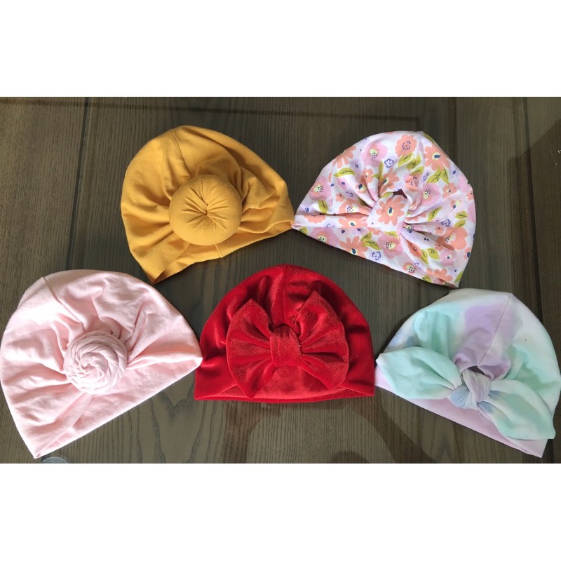 Combo 5 mũ turban được chọn màu cho bé