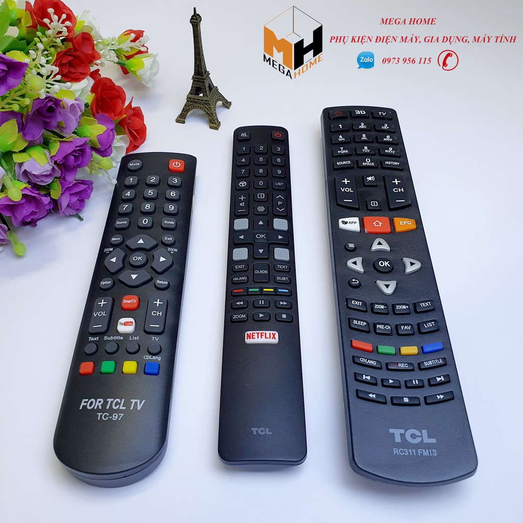 Điều khiển tivi TCL, Remote tivi TCL hàng đẹp, phím mềm