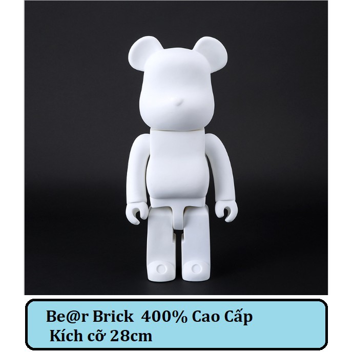 [LUCID] [Freeship TPHCM] BearBrick Trắng Trơn 400% - Kích cỡ Lớn 28cm - Đồ chơi phong cách Hypebeast trang trí