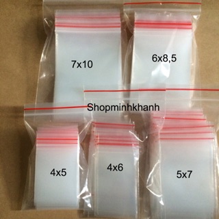 (50 chiếc) Túi zip viền đỏ DÀY DẶN từ số 00 đến 5 đựng thực phẩm/phụ kiện to nhỏ/hàng hoá