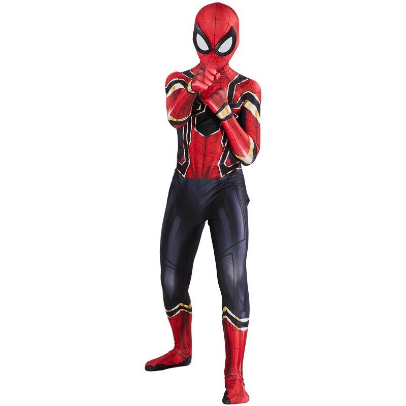 Quần Áo Người Nhện Spider Man Kèm Mặt Nạ Trùm Đầu Cho Bé-Bộ trang Halloween của trẻ em Spiderman cho con trai