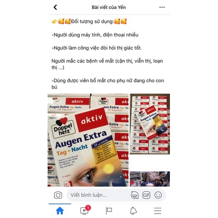 Viên uống bổ mắt Doppelherz Augen Vital và Extra, bổ sung vitamin A, chống mỏi mắt, tăng cường thị lực,30v