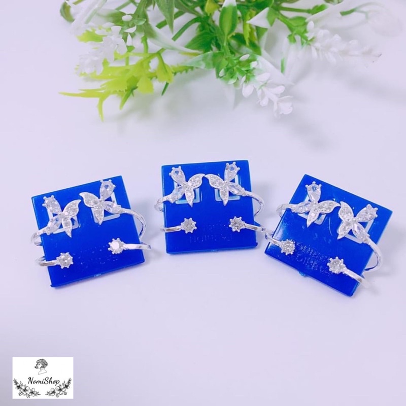 Bông tai nữ bạc ta, bông bươm bướm kiểu kẹp vành. Sang chảnh quyến rũ Mainomi Shop Bạc Xinh
