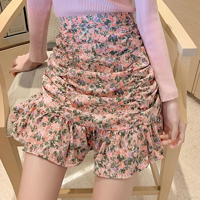Chân Váy Ngắn In Hoa Lưng Cao Thời Trang Hàn Quốc | BigBuy360 - bigbuy360.vn