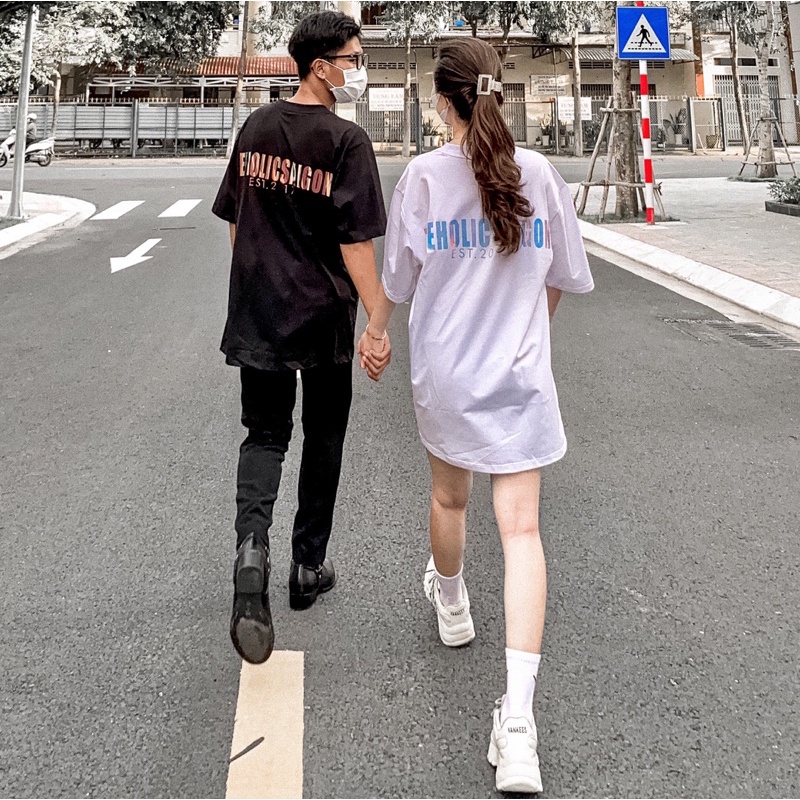 Áo Thun Unisex TeeHolic In Decal Đổi Màu Disco Logo THS - Màu Đen Trắng