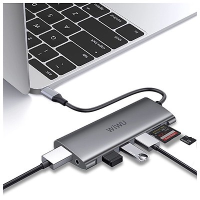 BỘ CHUYỂN ĐỔI WIWU ALPHA A11312H 11 IN 1 USB TYPE C HUB Chất Liệu Hợp Kim Nhôm, Khả Năng Tương Thích Rộng Rãi - Hàng Chí
