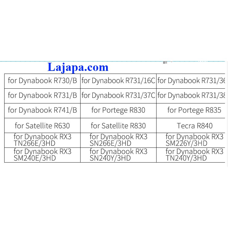 Pin laptop Toshiba dynabook RX3, R730, R731, R732, R742 Portege R700, R830, R930, R630, R835, R840, R845