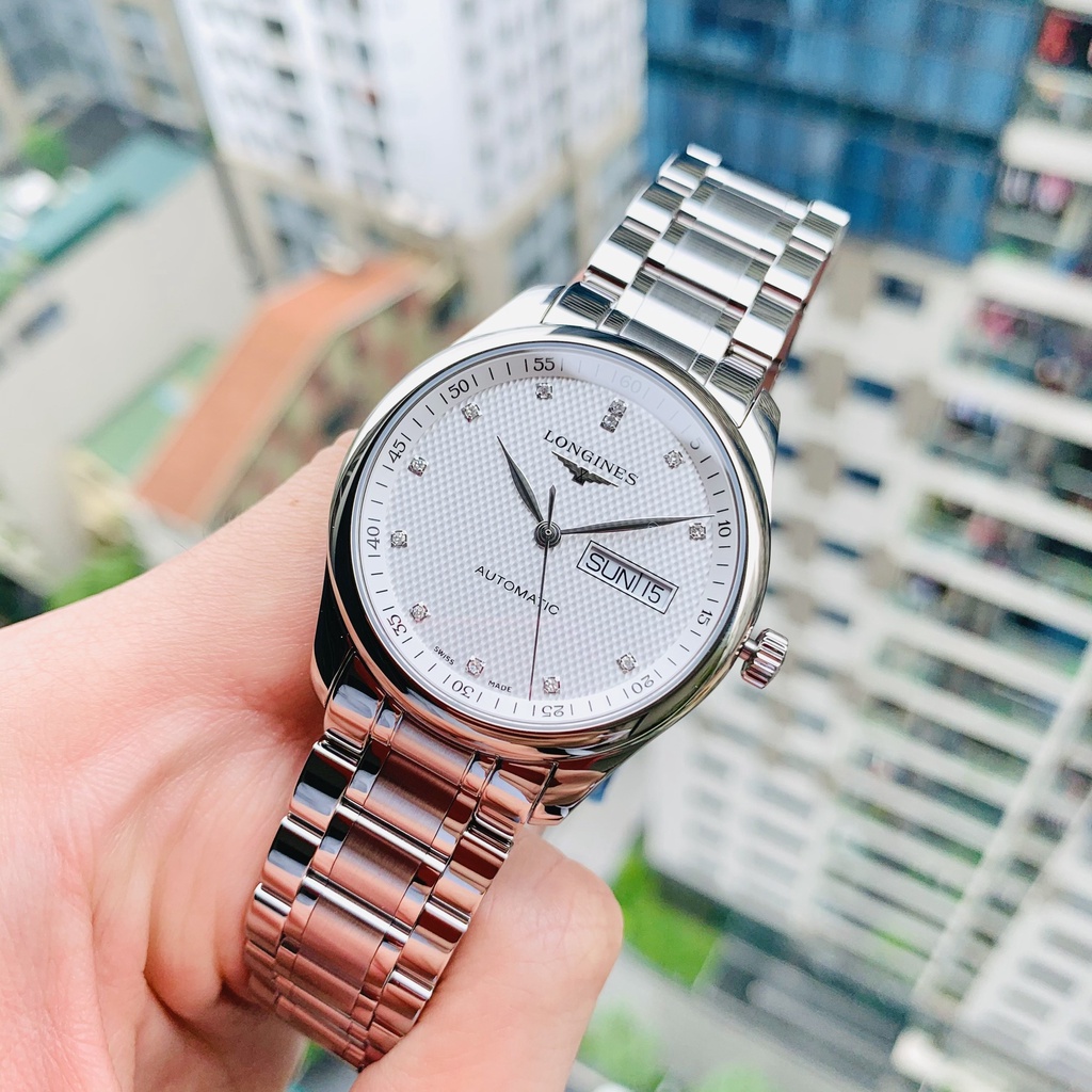 Đồng hồ nam chính hãng Longines Master Collection Diamond White - L2.755.4.77.6 - máy cơ tự động - Kính Sapphire