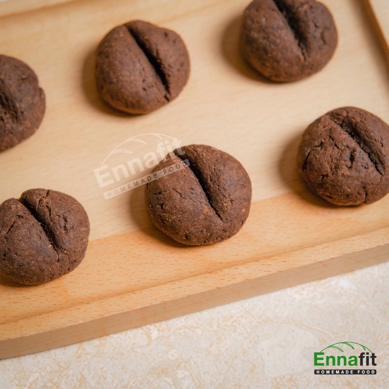 Bánh cookies cà phê nguyên cám 500g- cà phê đen nguyên chất- cookies coffee bean giảm cân không đường- Enna healthy food