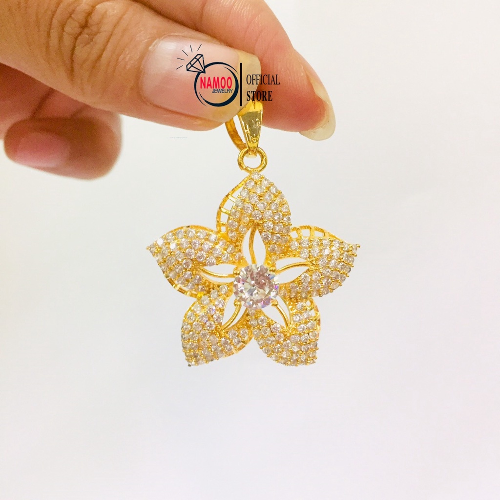 Dây Chuyền Hoa Đính Đá Bản Lớn V801 kết hợp với Dây Phụng Dài Dây 50cm Namoo Jewelry