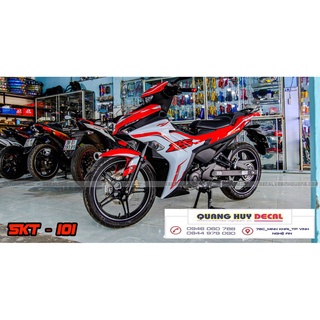 Tem trùm exciter 155 ♦freeship♦ trắng đỏ, tem exciter155, team trùm ex 155, tem xe ex155 trắng đỏ
