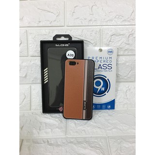 Ốp lưng da cực chất cho hiệu Alons cho Oppo A3s tặng kính cường lưc