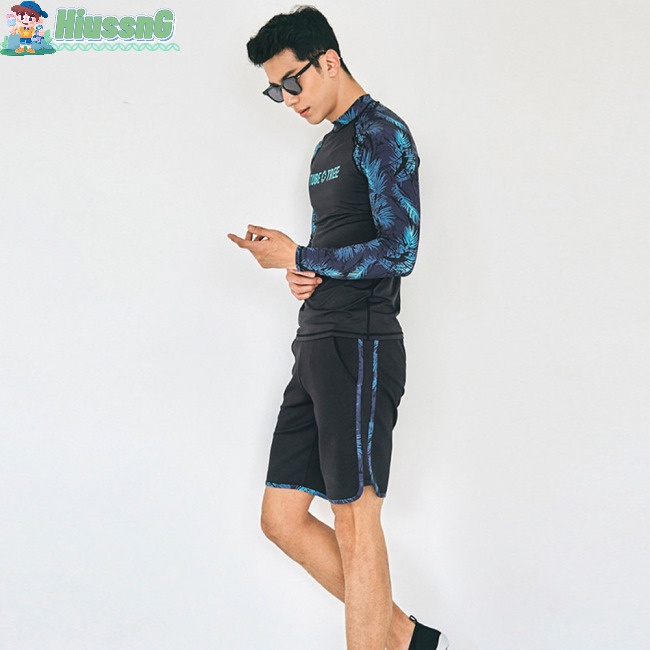 Bộ Đồ Lặn 2 Mảnh Tay Dài Có Khóa Kéo Nhanh Khô Chống Nắng Dành Cho Nam