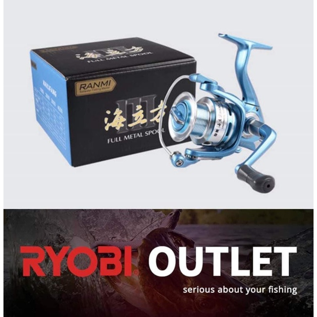 Máy Ryobi Ranmi xanh trắng đồ câu cá hàng hót giá rẻ