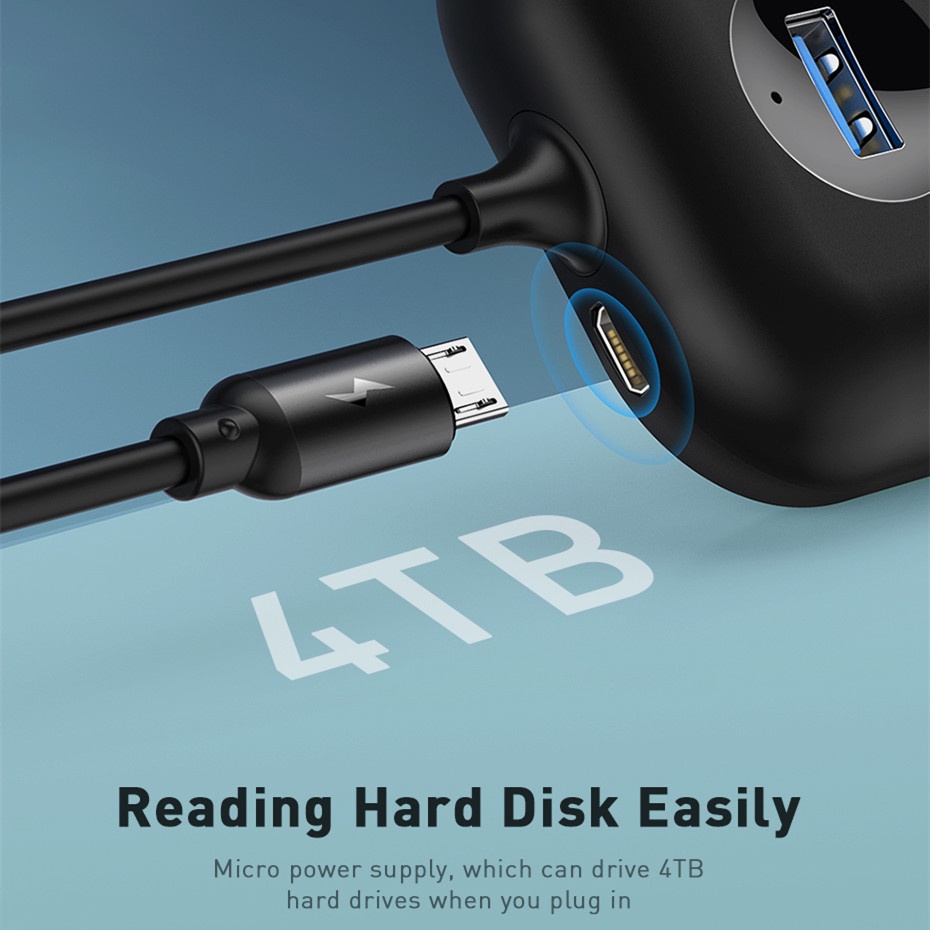 Bộ chia Baseus 4 cổng USB 3.0 2.0 tốc độ cao tiện dụng cho laptop