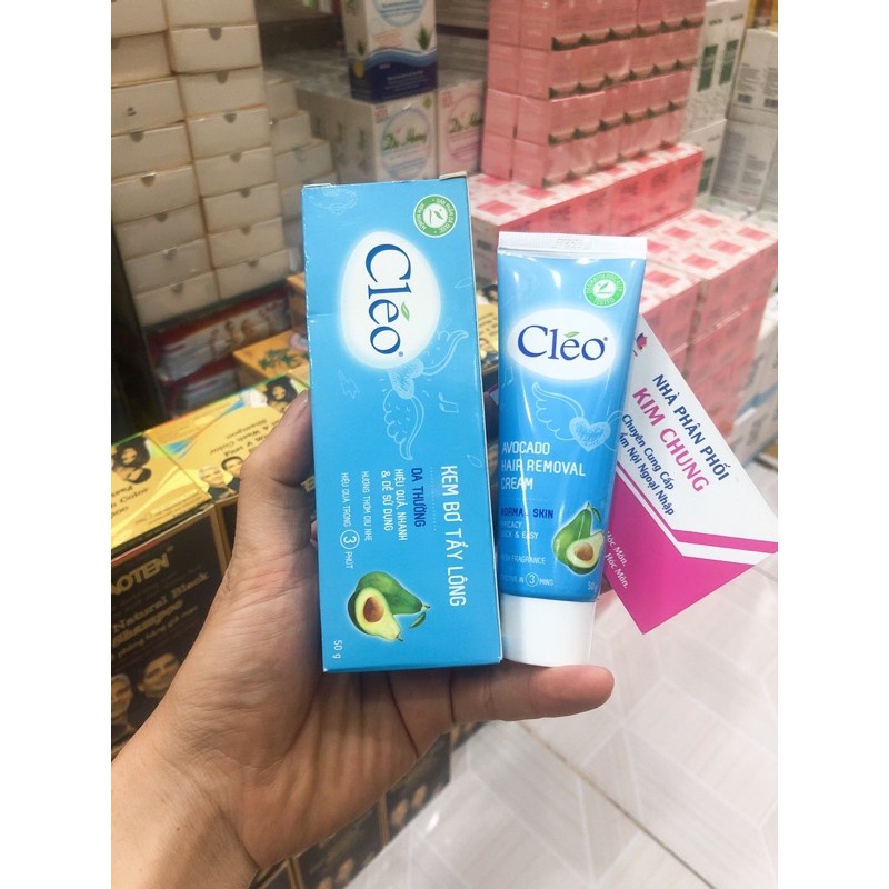 Kem Dưỡng Da ❤ RẺ VÔ ĐỊCH ❤ Kem bơ tẩy lông Cleo 50g (Màu hồng, màu xanh)