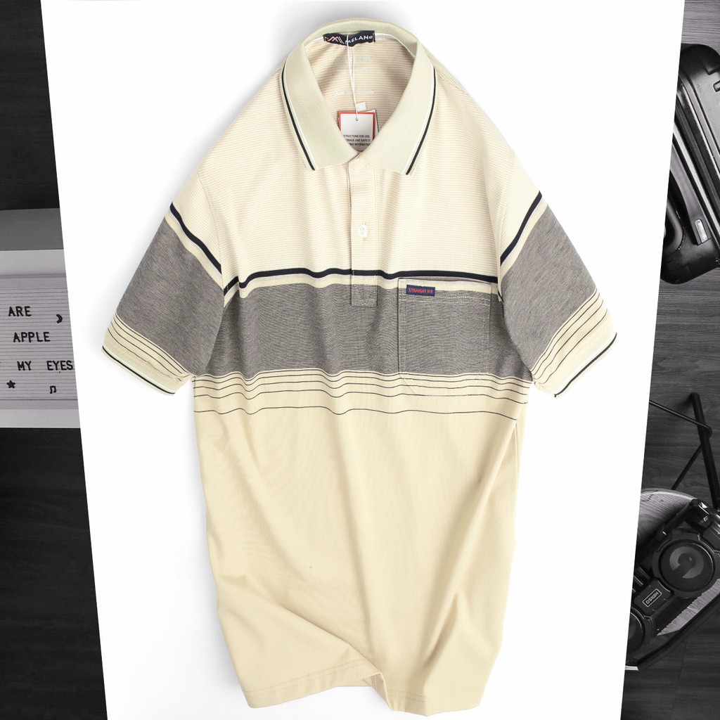 Áo Thun  POLO Nam Lớn Tuổi Có Túi BIG SIZE Áo Thun Nam Có Túi Trung Niên