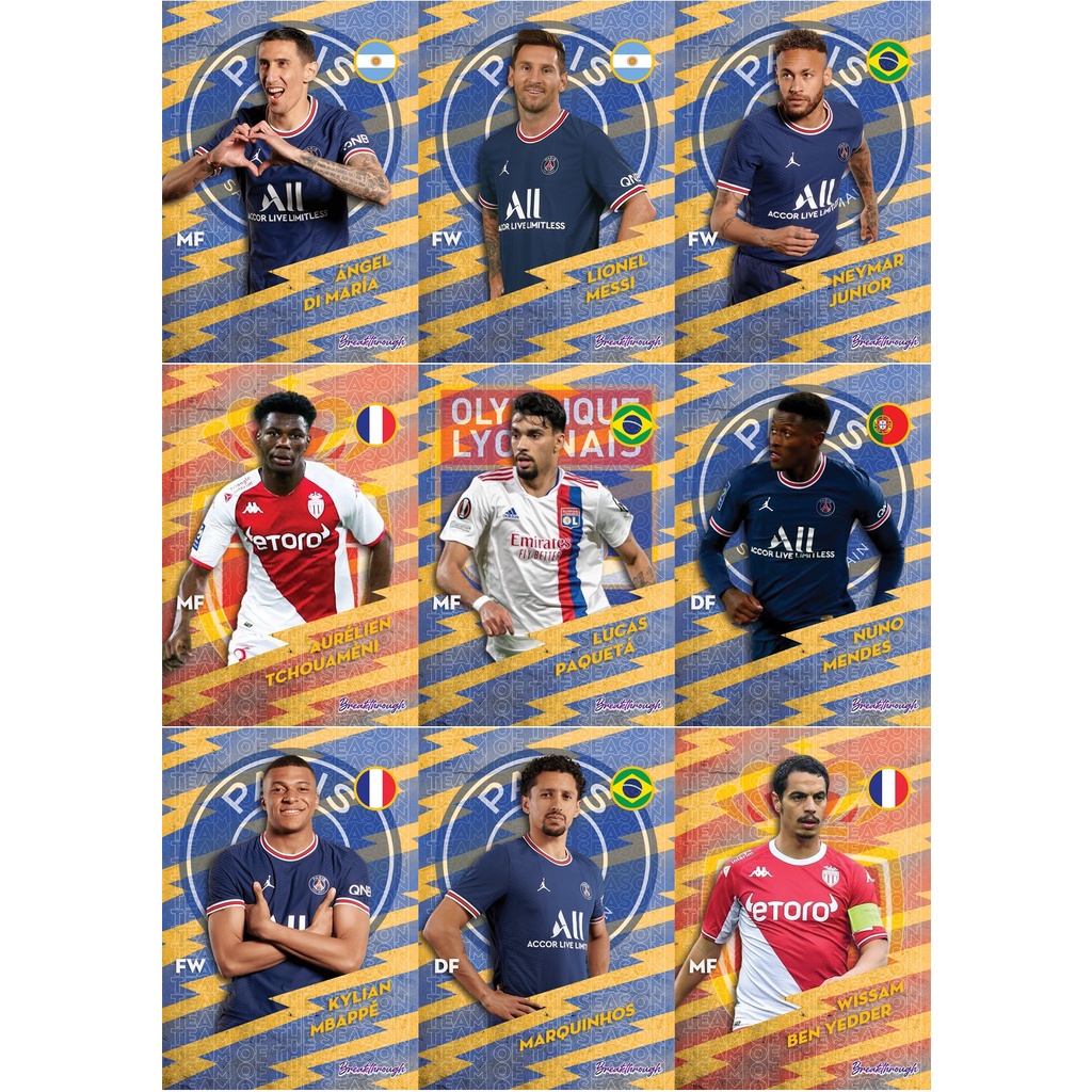 Thẻ cầu thủ bóng đá SKY card TOTS Ligue 1 Messi Neymar Mbappe Marquinhos Nuno Mendes Di Maria Yeddder Paqueta Tchouameni