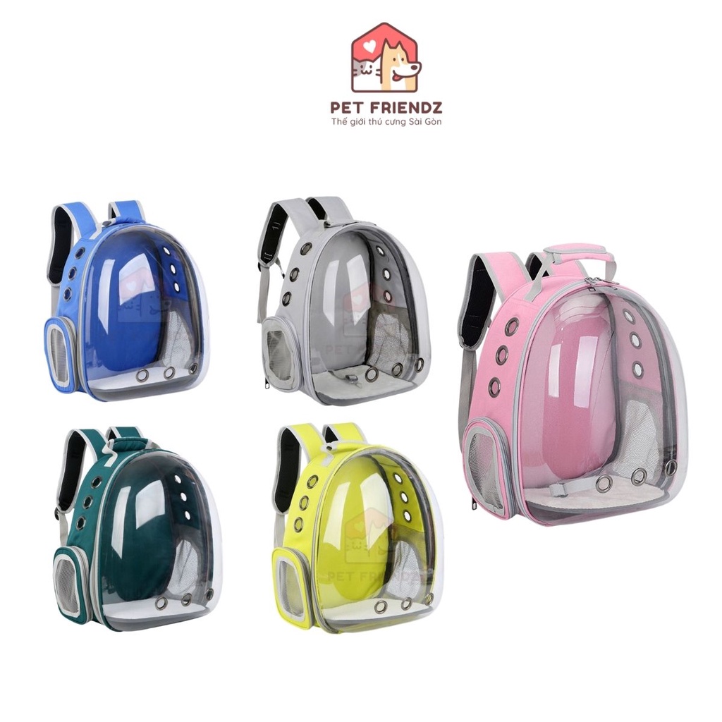 Balo Vận Chuyển Chó Mèo, Balo Phi Hành Gia Trong Cho Thú Cưng Dưới 8kg Kiểu Basic