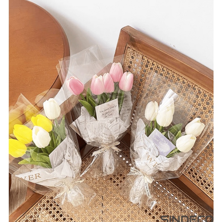 Hoa tulip giả 1 cành decor chụp ảnh, hoa cưới, tặng quà 14/2, 8/3, 20/10, 20/11