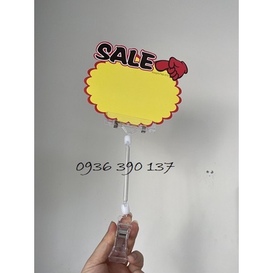 Kẹp wobbler giảm giá quảng cáo dùng tạo các shop, siêu thị, kẹp cùng giấy cứng size nhỏ hơn khổ A5