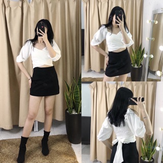 Áo xoắn ngực nơ eo