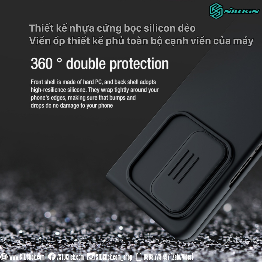 ỐP LƯNG SAMSUNG GALAXY Z FOLD 3 5G NILLKIN CAMSHIELD SILKY SILICON BẢO VỆ CAMERA CHÍNH HÃNG