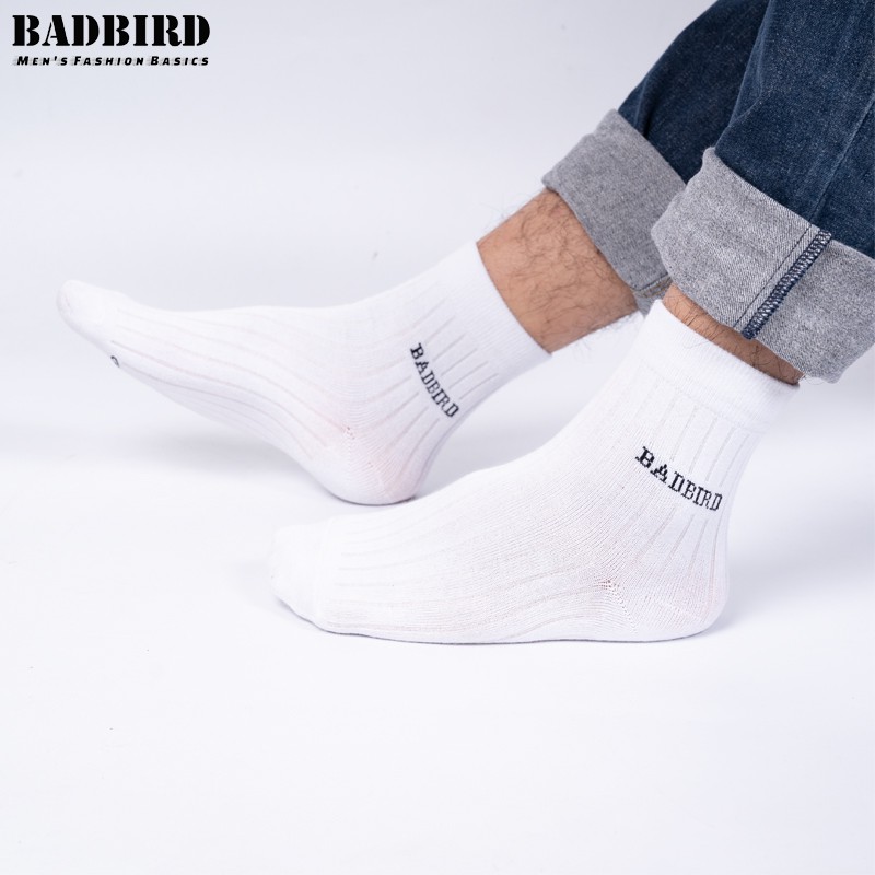 Set 2 Đôi Tất Nam sợi tre cao cấp cổ trung BADBIRD, ngăn mùi, thấm hút, kháng khuẩn, Thương hiệu Việt