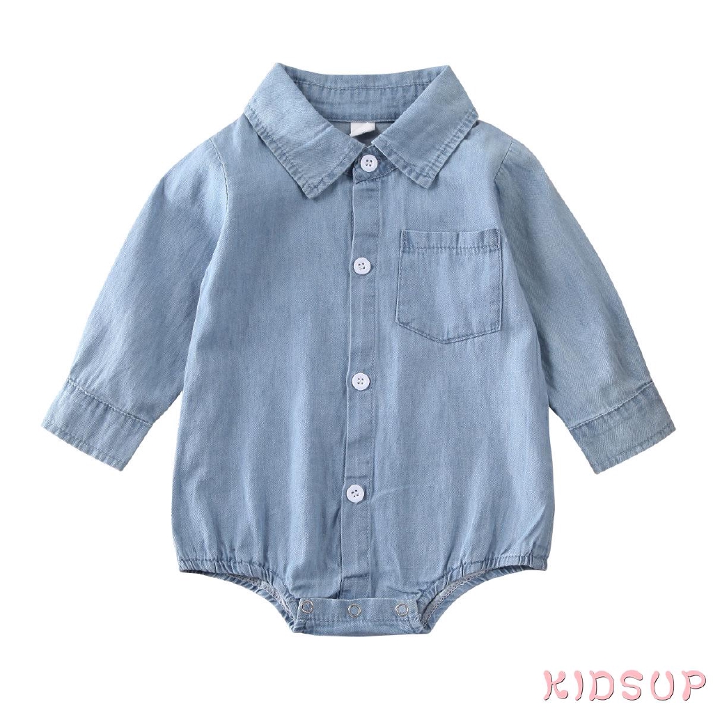 Bộ bodysuit bằng denim xinh xắn cho bé