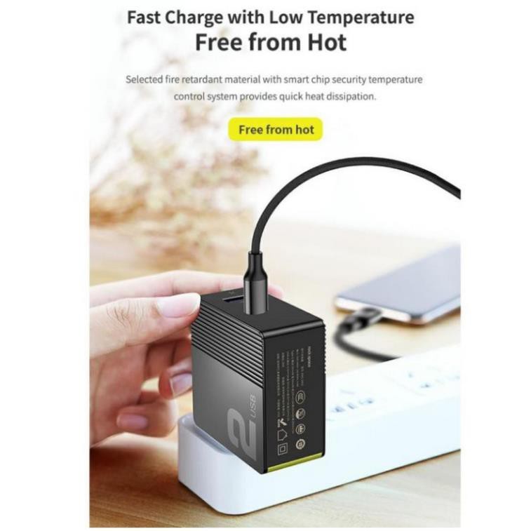 [ MỚI ]Củ sạc Sugar Dual-port Fast Travel Charger 30W C+A Rock- QC 4.0 Siêu nhanh