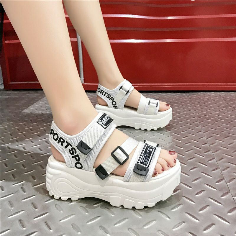 Sandal Nữ Quai Ngang Đế 5cm Chữ Sport